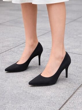 Bruno Frisoni Black Pointed Toe Stiletto Pumps 38.5 Made in Italy NWOT